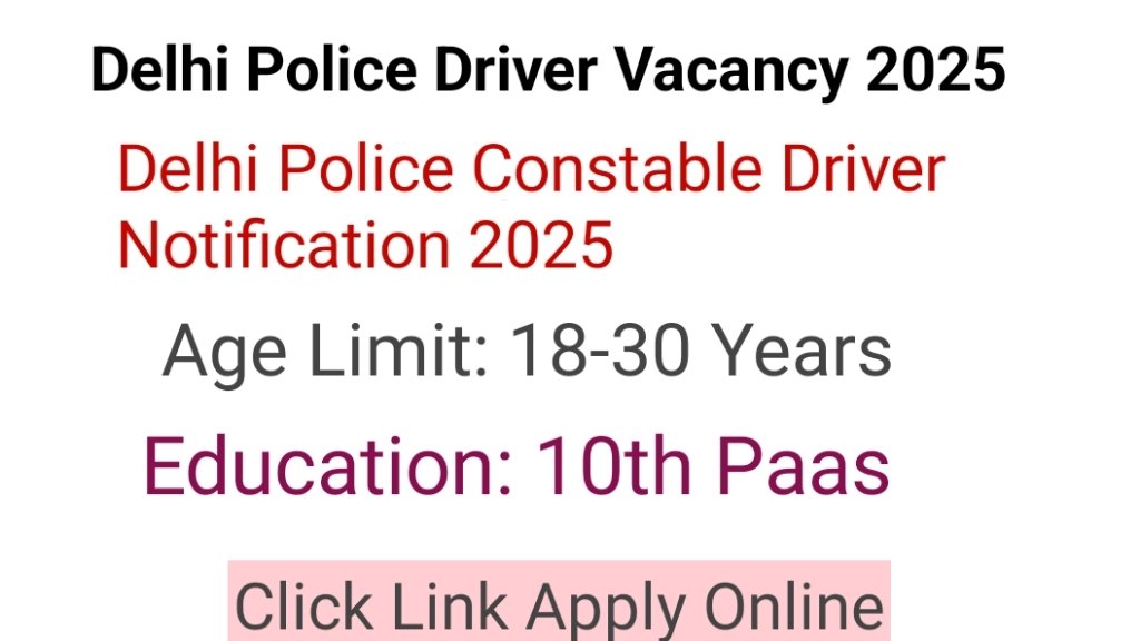 Delhi Police Constable Driver Vacancy 2025