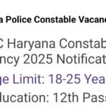 Haryana Constable Vacancy 2025 Apply Online