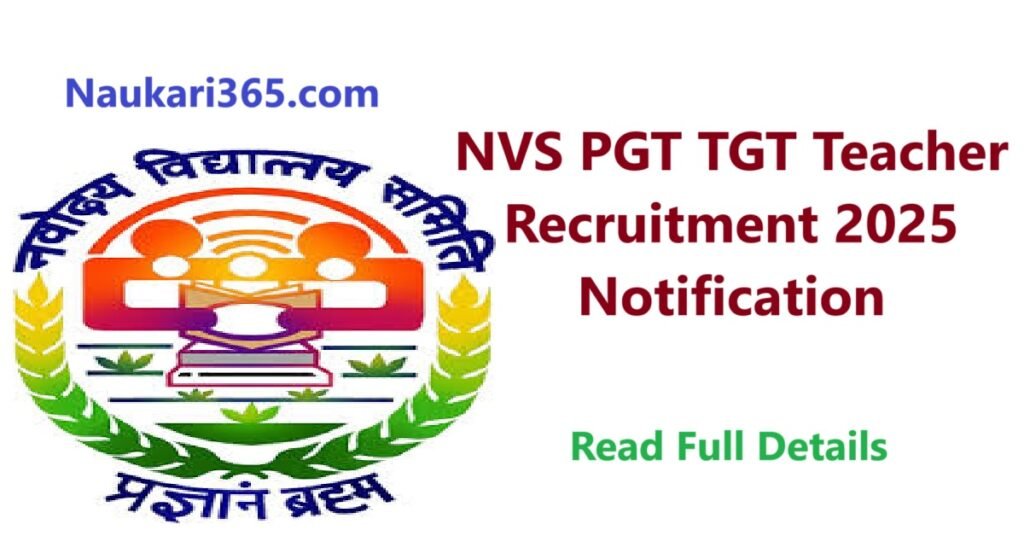 NVS PGT TGT Teacher Recruitment 2025