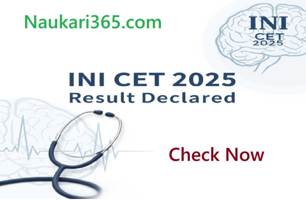 INI CET 2025 Result Declared