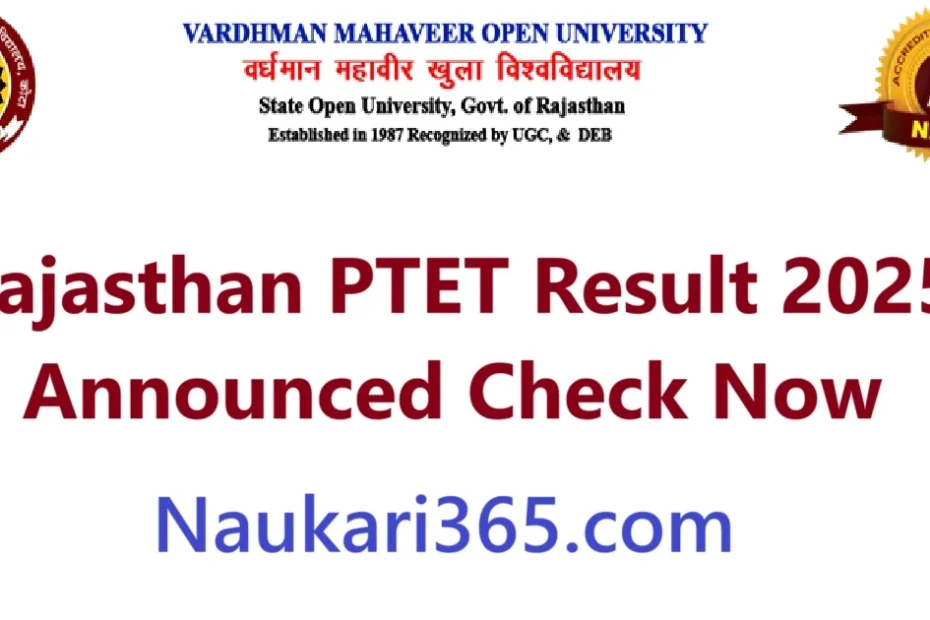 Rajasthan PTET Result 2025