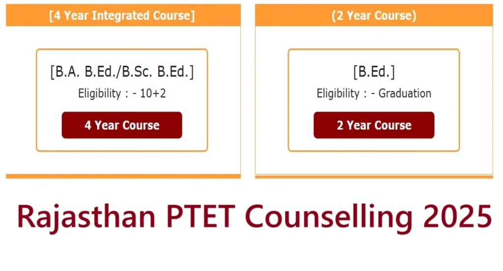 Rajasthan PTET 2025 Counselling